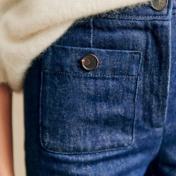 Sezane Dan Trousers in Indigo size 44 NWT - Picture 3 of 13